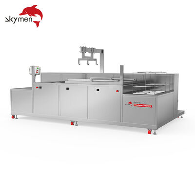 4-Tank Automatisch Ultrasoon Reinigingssysteem voor Precisieonderdelen met PLC Robotarm, Verwarming, Filtratie & Drogen