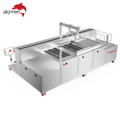 4-Tank Automatisch Ultrasoon Reinigingssysteem voor Precisieonderdelen met PLC Robotarm, Verwarming, Filtratie & Drogen