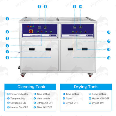 Double Slot Ultrasonic Cleaner with Cleaning Tank and Rinsing Tank