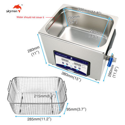 De Hulpmiddelen Ultrasoon Bad van het Skymenlaboratorium met 200W Heater And Basket 2,85 Gallon