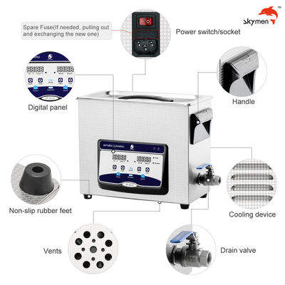 Skymen Ultrasone Reinigingsmachine voor Vape-Rollen van e-Sigaret met Mand200w Verwarmer 1,72 Gallon